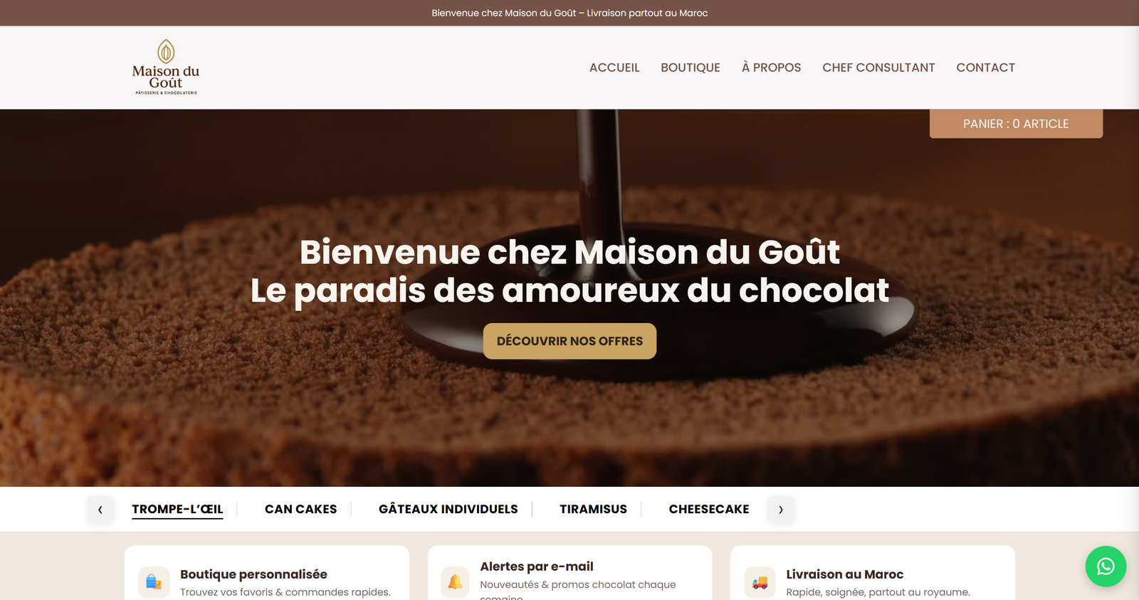 Maison du Goût - Site Web